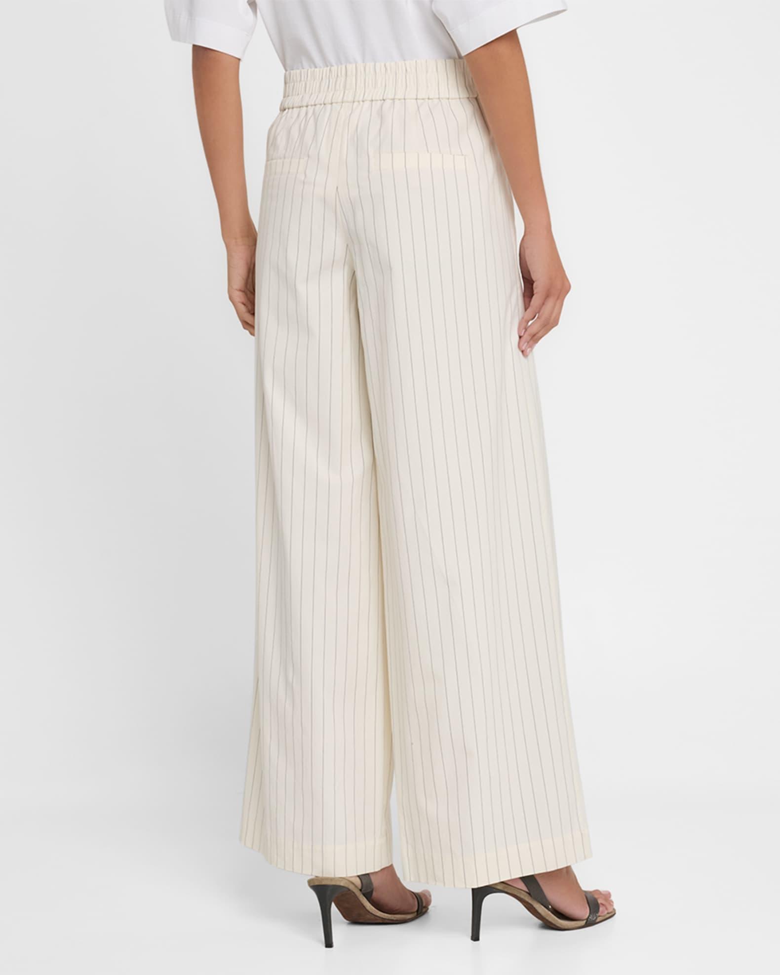  Pinstripe Wide Leg Poplin Pants Product Image