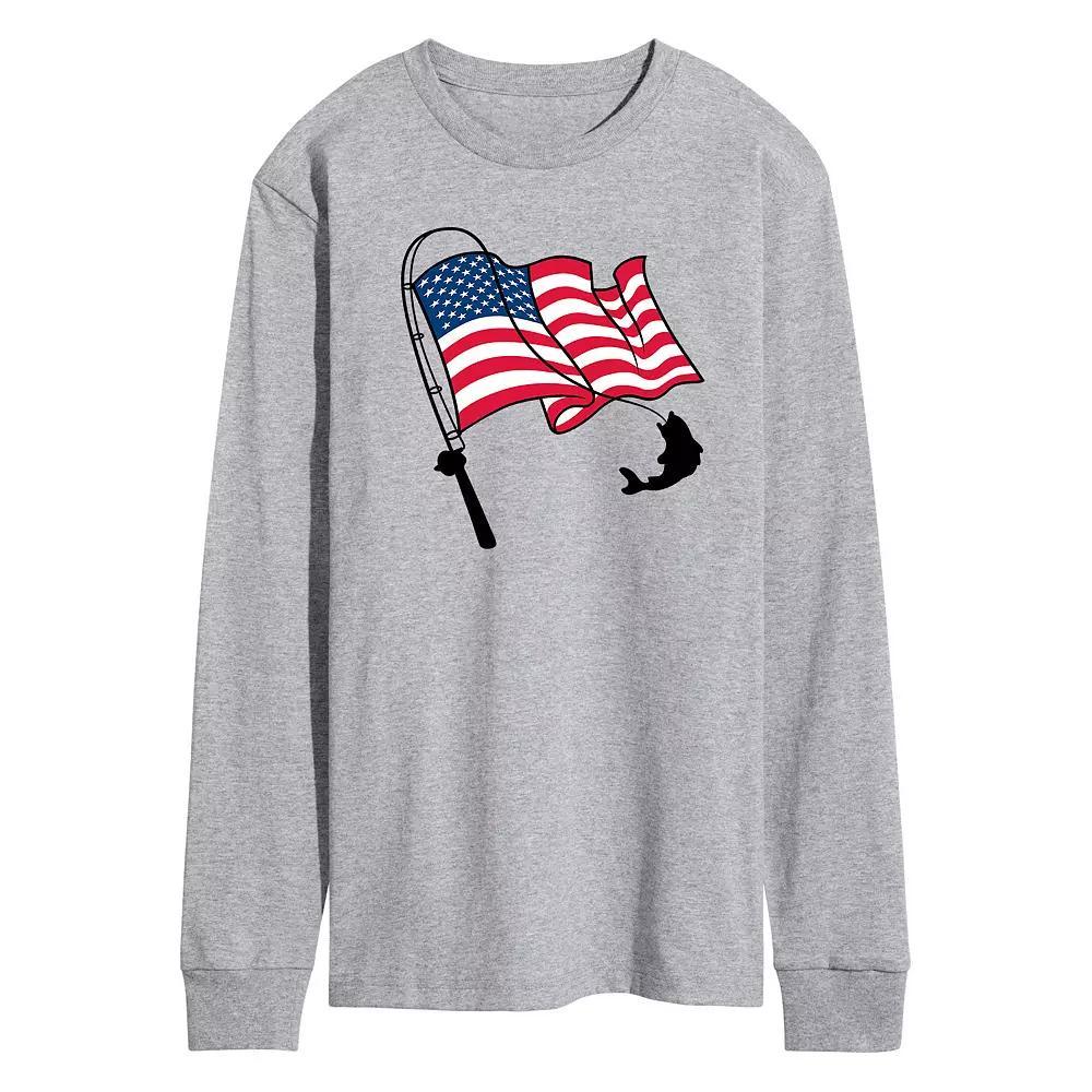 Men's Fishing Americana Long Sleeve Graphic Tee,  Product Image
