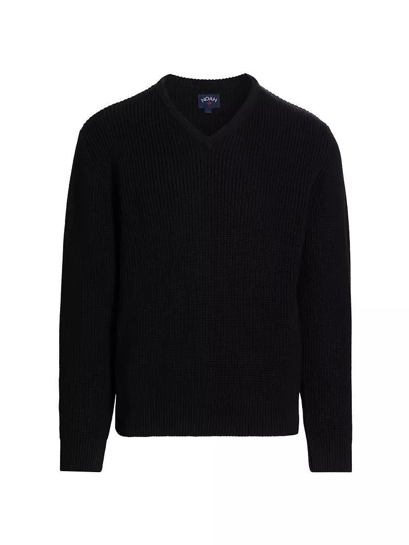 V-Neck Shaker Knit Sweater Product Image