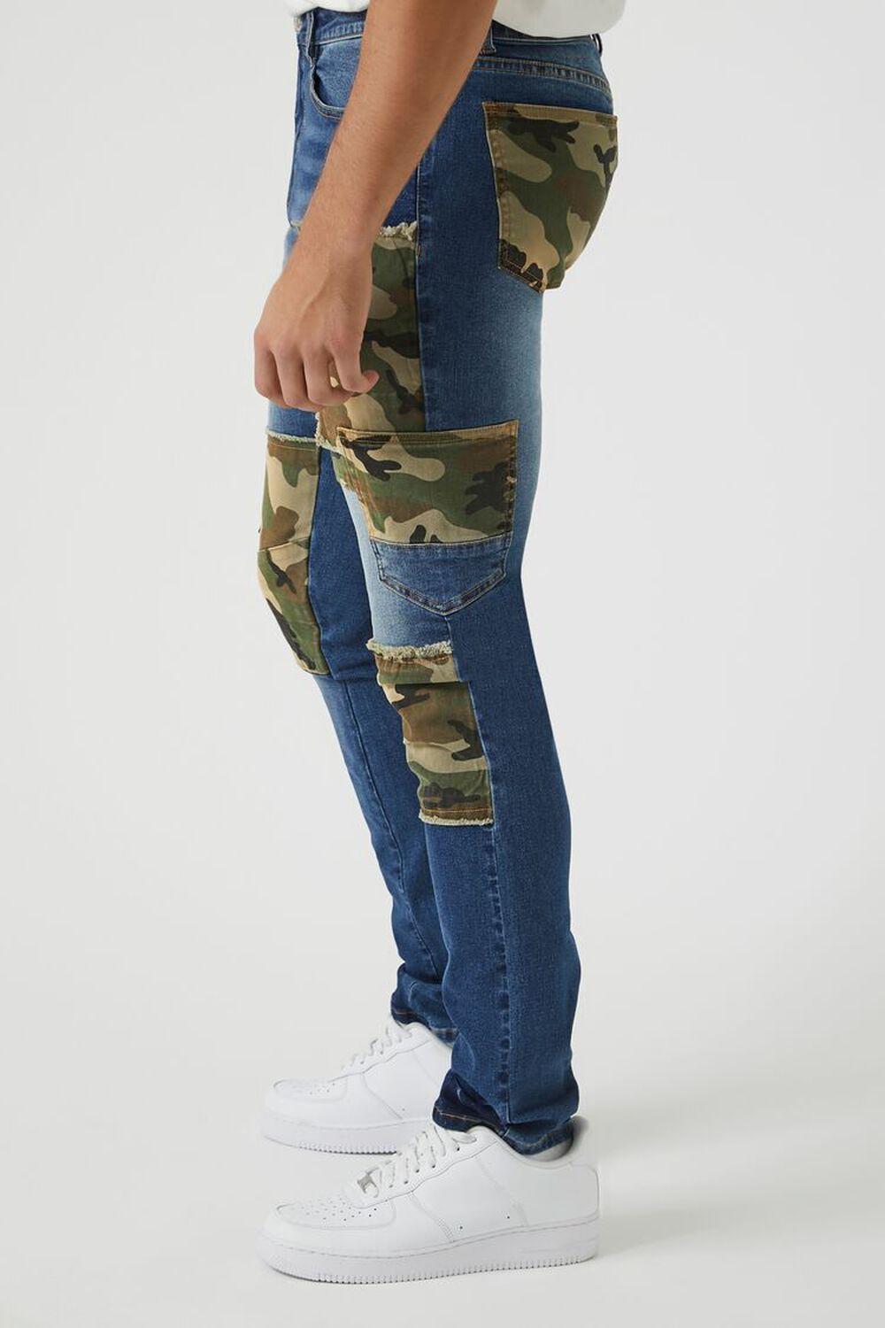 Camo Patchwork Slim-Fit Jeans | Forever 21 Product Image