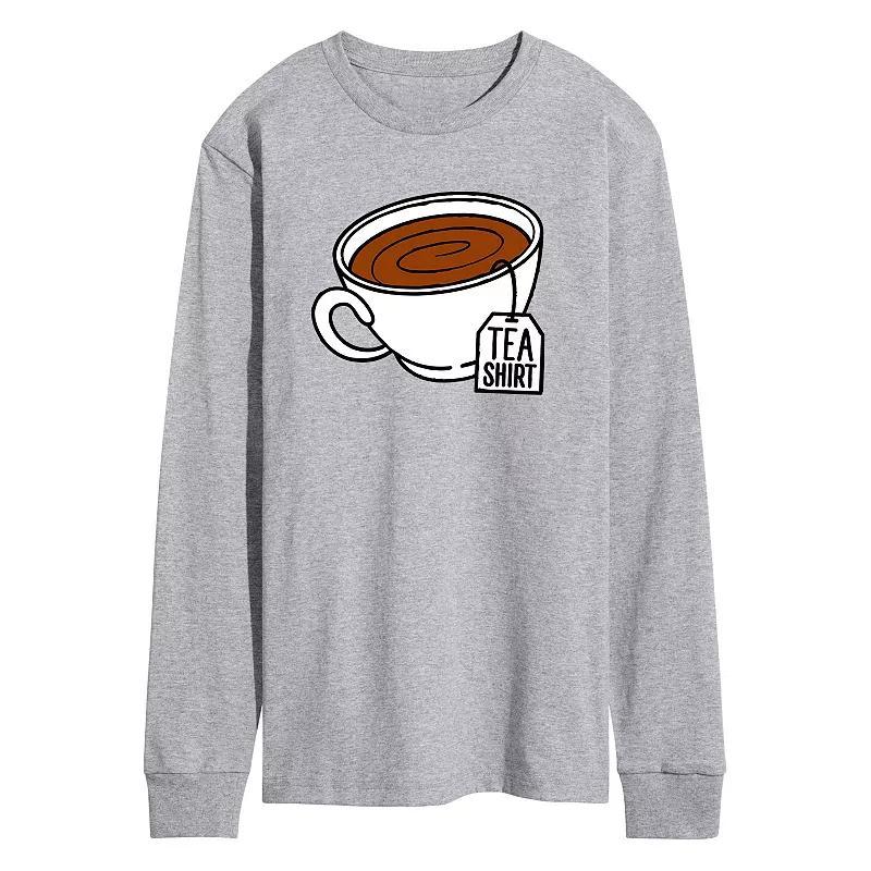 Men's Tea Shirt Long Sleeve Graphic Tee, Size: Large, Gray Product Image