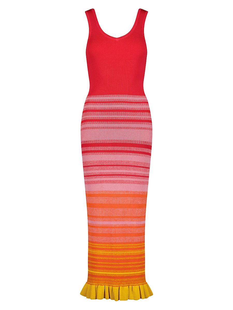 Womens Stripe Body-Con Midi-Dress Product Image