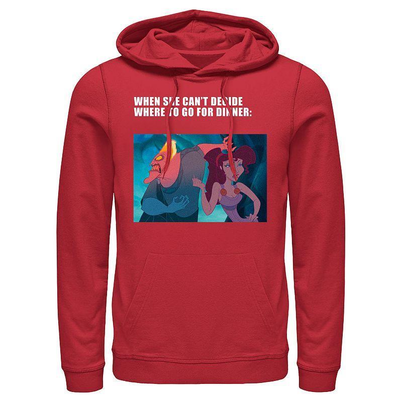 Disney's Villains Hades Dinner Meme Men's Graphic Hoodie, Size: Large, Red Product Image