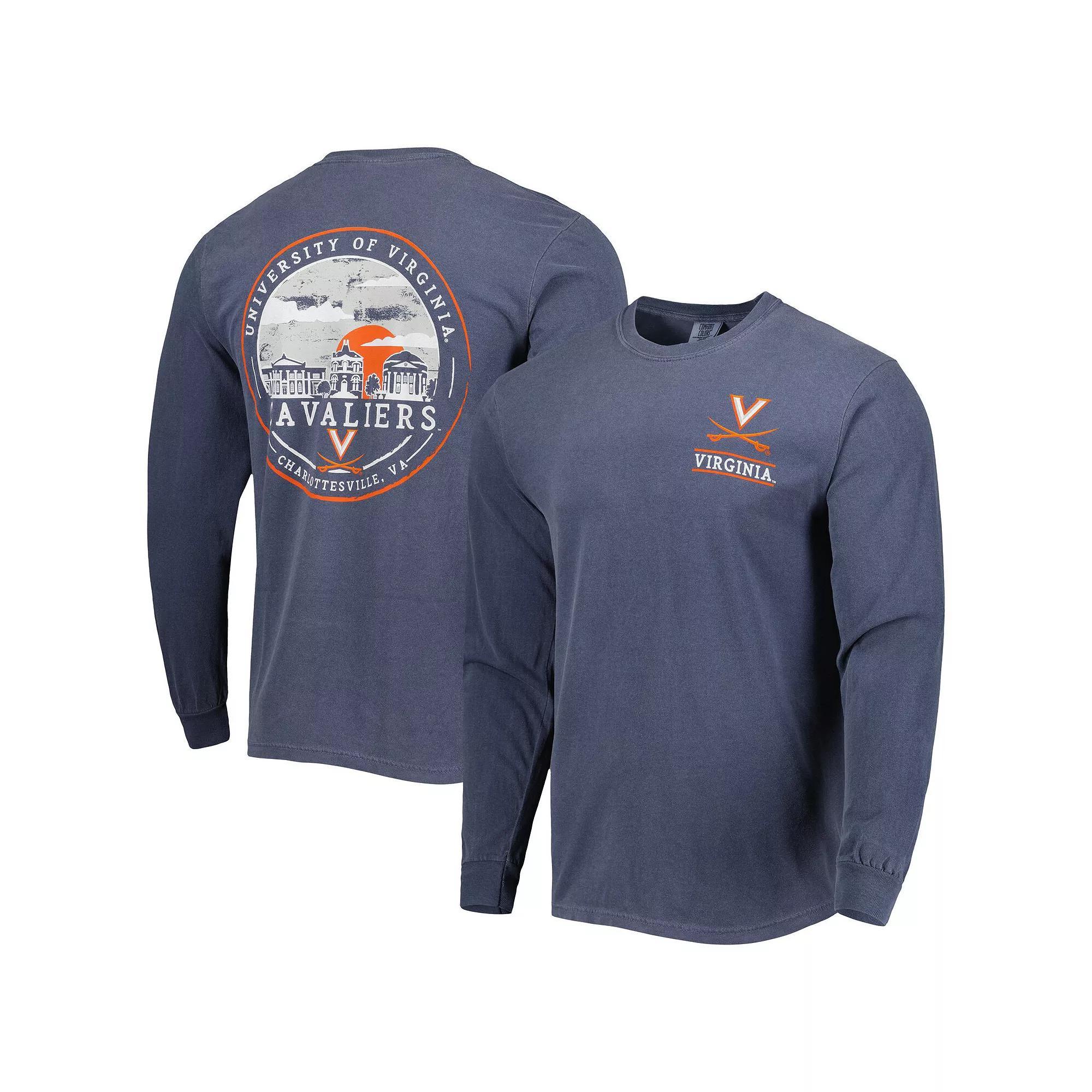 Men's Navy Virginia Cavaliers Circle Campus Scene Long Sleeve T-Shirt, Size: 2XL, Blue Product Image