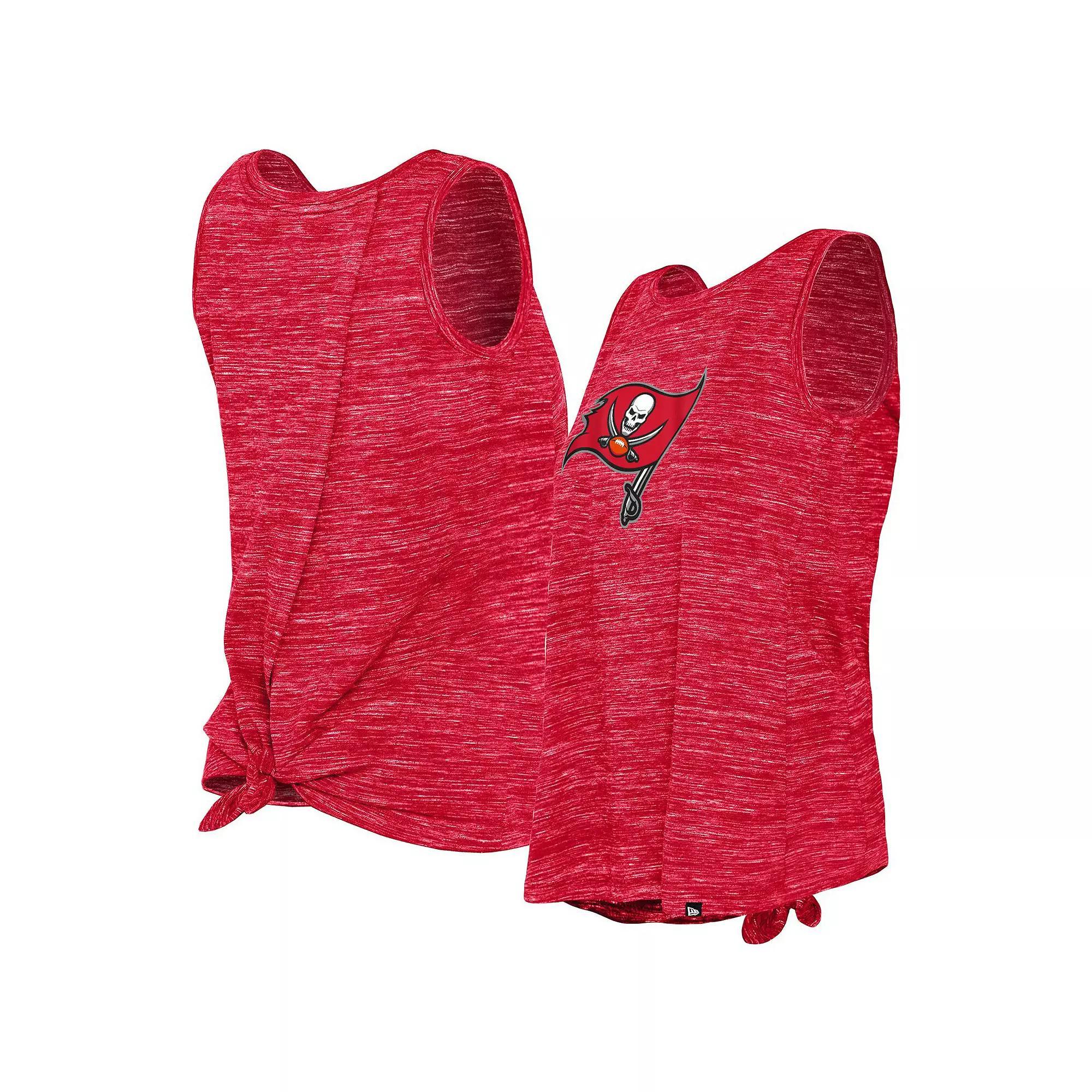 Women's New Era Red Tampa Bay Buccaneers Space Dye Tie-Back Tank Top, Size: 2XL Product Image