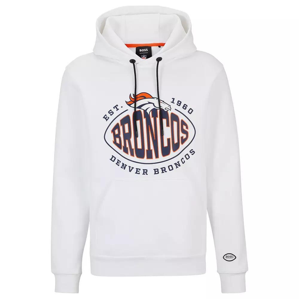 Men's BOSS X NFL White Denver Broncos Touchback Pullover Hoodie,  Product Image