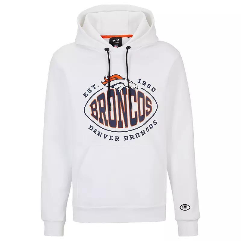 Men's BOSS X NFL White Denver Broncos Touchback Pullover Hoodie,  Product Image