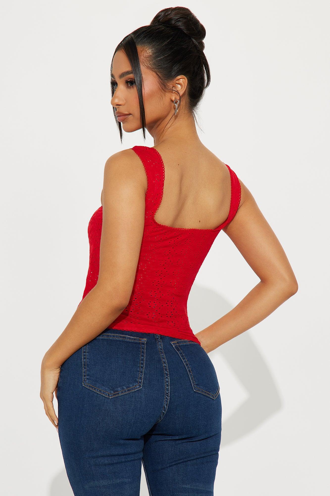 We Belong Together Corset Top - Red Product Image