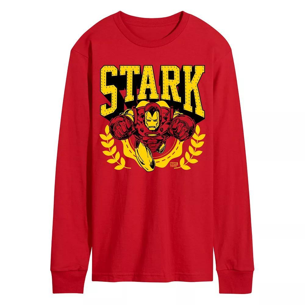 Men's Marvel Iron Man Stark Collegiate Long Sleeve Graphic Tee,  Product Image