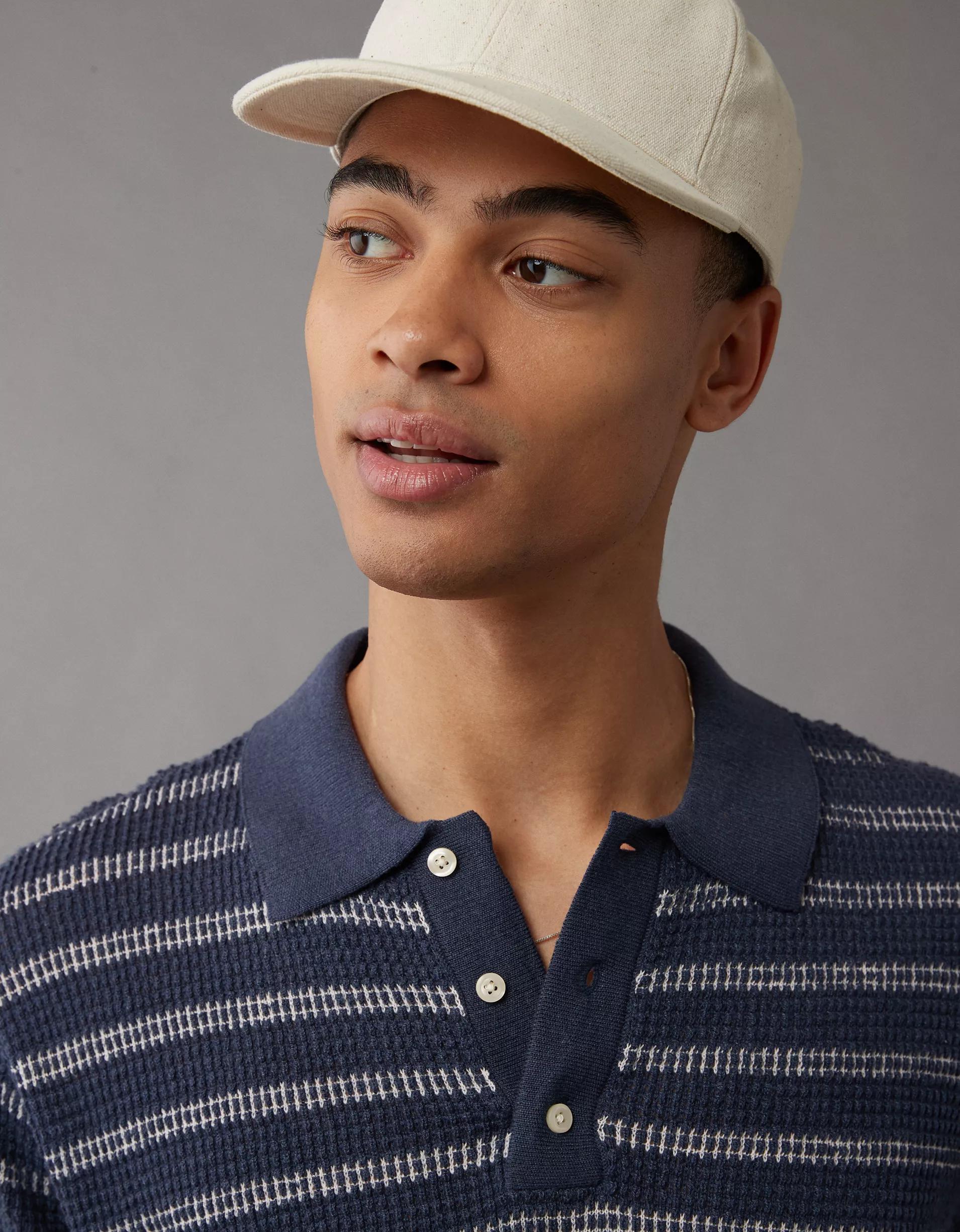 AE Weekend Striped Sweater Polo Shirt Product Image
