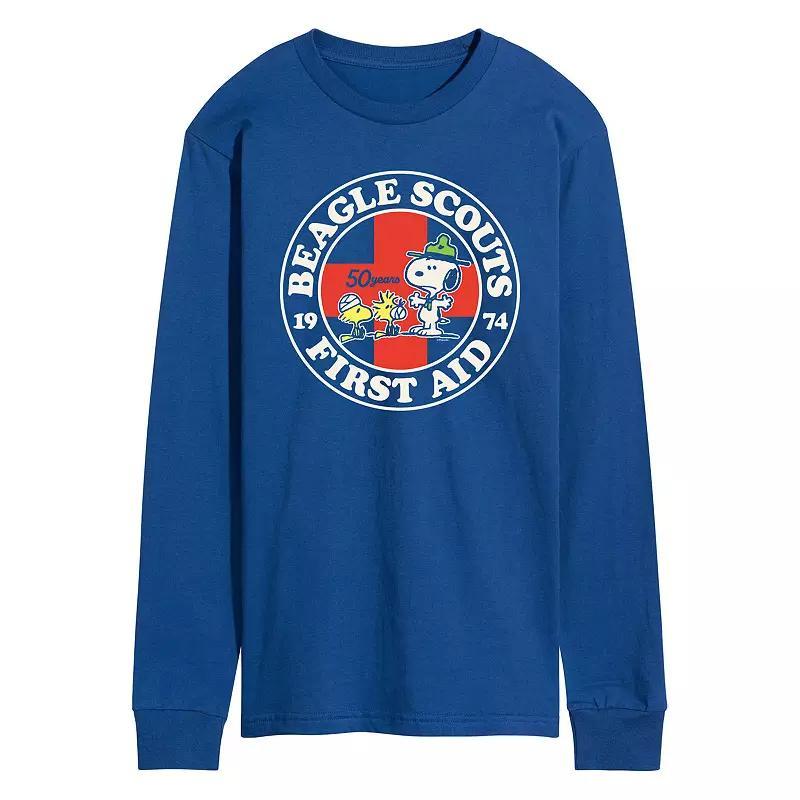 Men's Peanuts Beagle Scout First Aid Long Sleeve Graphic Tee,  Product Image