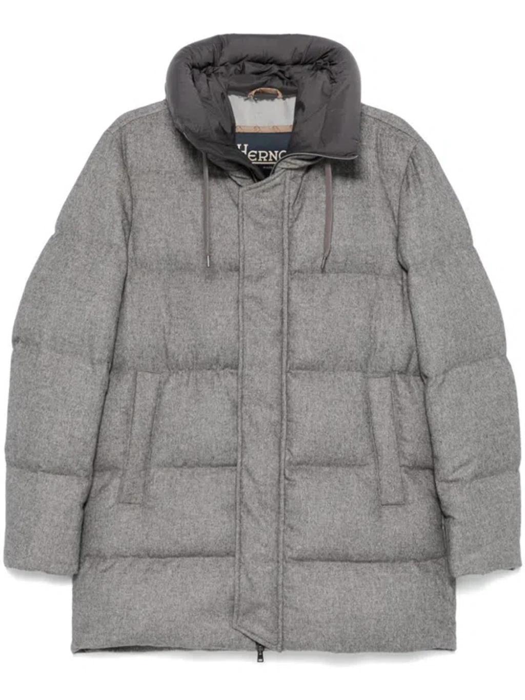 HERNO Padded Bomber Jacket In Grey Product Image