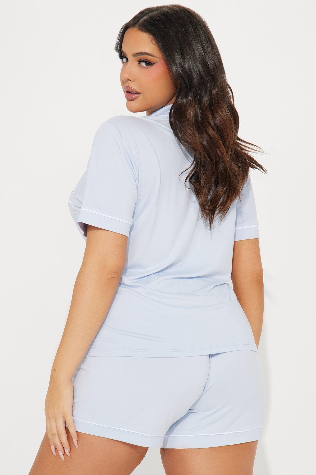 Ready For Bed PJ Short Set - Light Blue Product Image