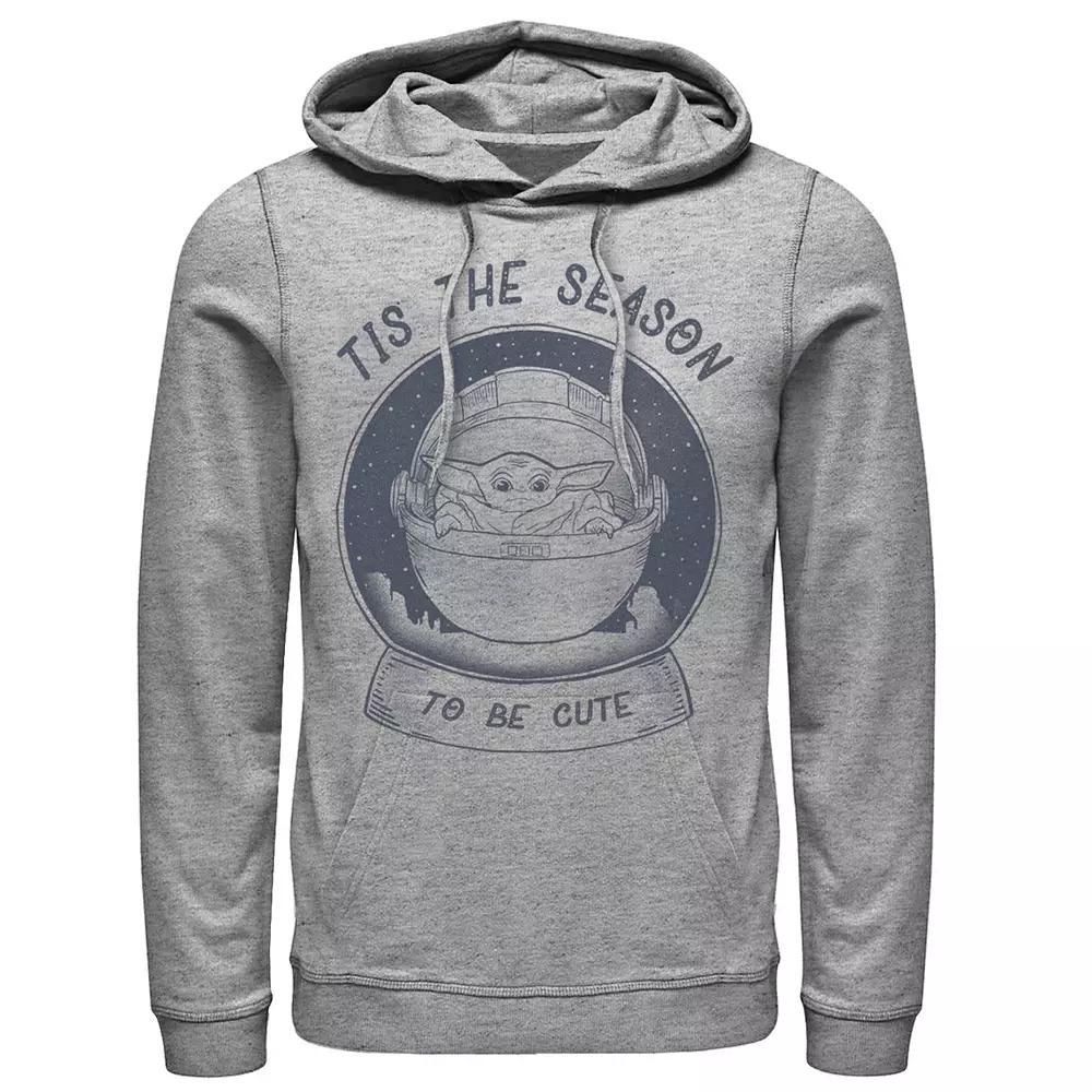 Men's Star Wars The Mandalorian The Child Christmas Tis The Season Hoodie, Size: XL, Athletic Grey Product Image