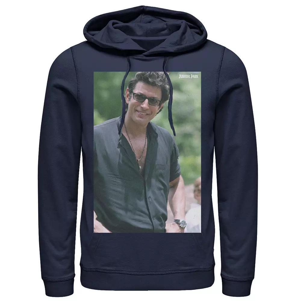 Men's Jurassic Park Jeff Goldblum Smile Poster Style Pullover Hoodie, Size: Small, Grey Heather Product Image