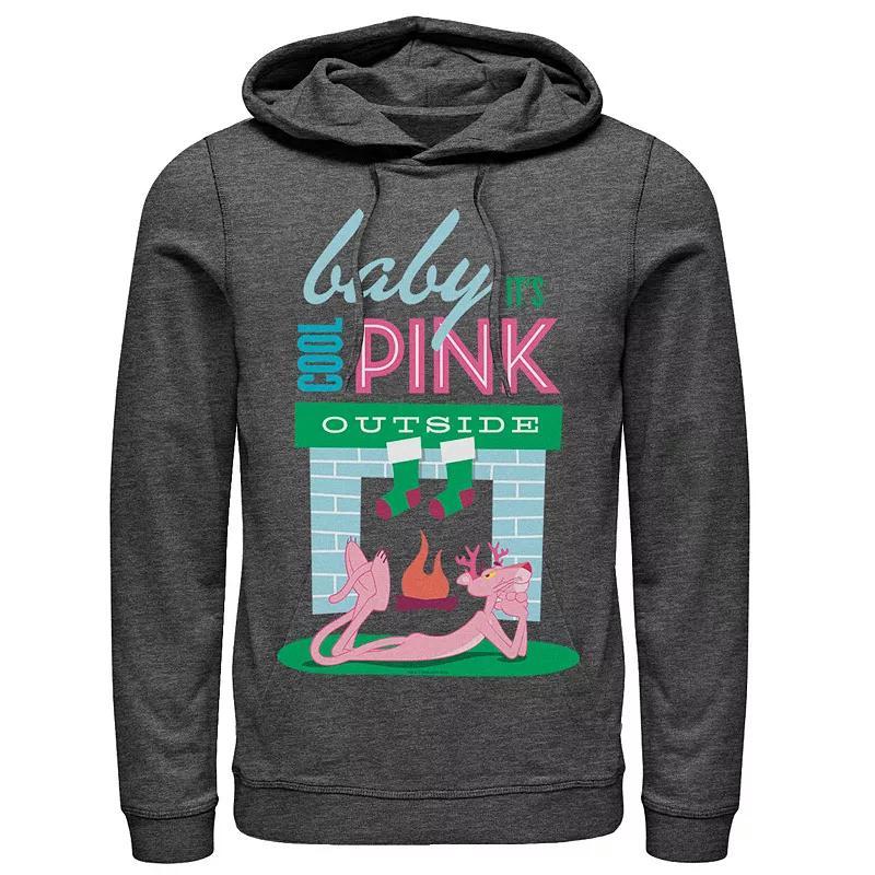 Men's Pink Panther Baby It's Cool Pink Outside Holiday Hoodie, Size: XXL, Grey Heather Product Image