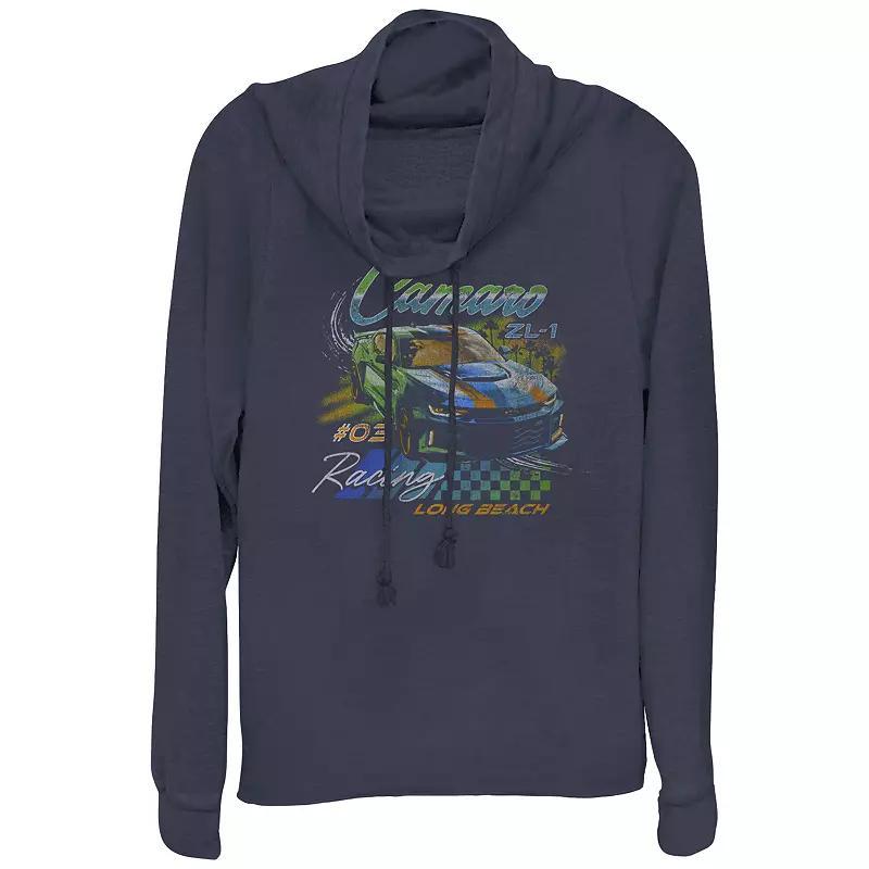 Juniors' Chevrolet Camaro ZL-1 Cowlneck Graphic Lightweight Long Sleeve, Girl's, Size: Medium, Blue Product Image