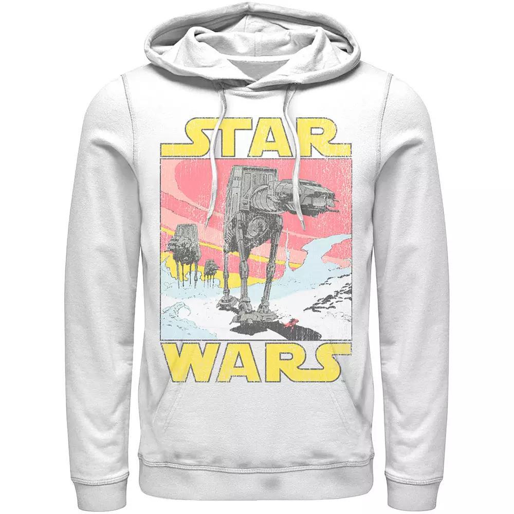 Men's Star Wars At-AT Retro Poster Hoodie, Size: Large, White Product Image