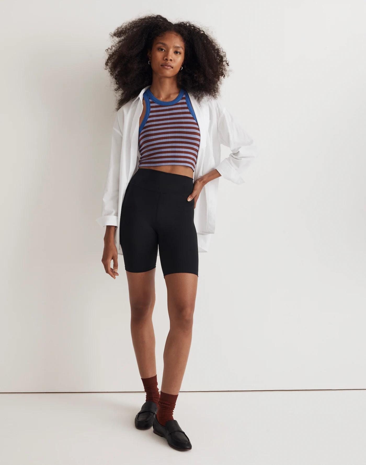 Variegated Rib Crop Tank in Stripe Product Image