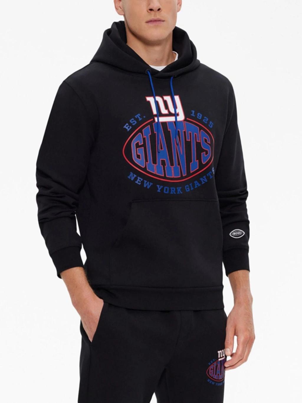 HUGO BOSS Boss X Nfl Cotton-blend Hoodie With Collaborative Branding In Giants Product Image