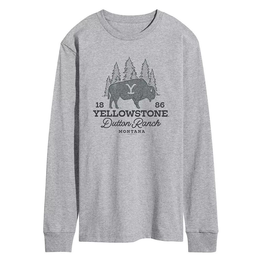 Men's Yellowstone Dutton Ranch Bison Long Sleeve Graphic Tee,  Product Image