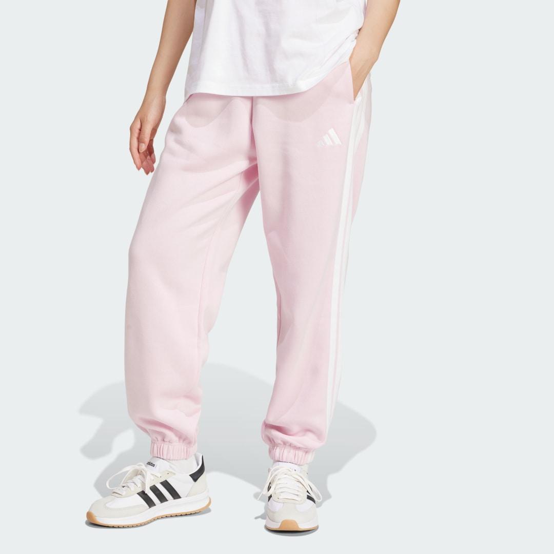 Essentials 3-Stripes Fleece Loose-Fit Pants Product Image