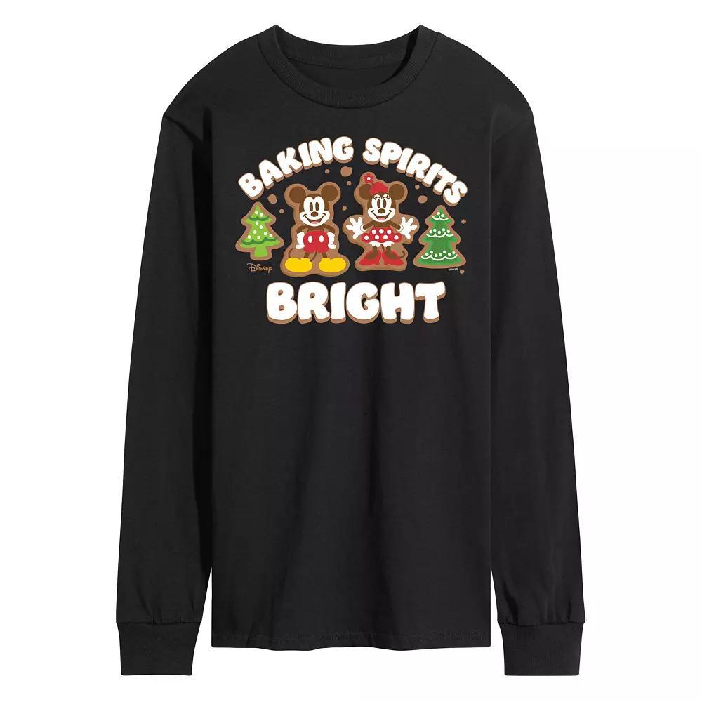 Disney's Mickey & Minnie Mouse Men's Baking Spirits Bright Long Sleeve Graphic Tee,  Product Image