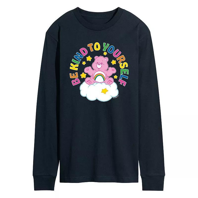 Mens Care Bears Be Kind To Yourself Long Sleeve Graphic Tee Blue Product Image