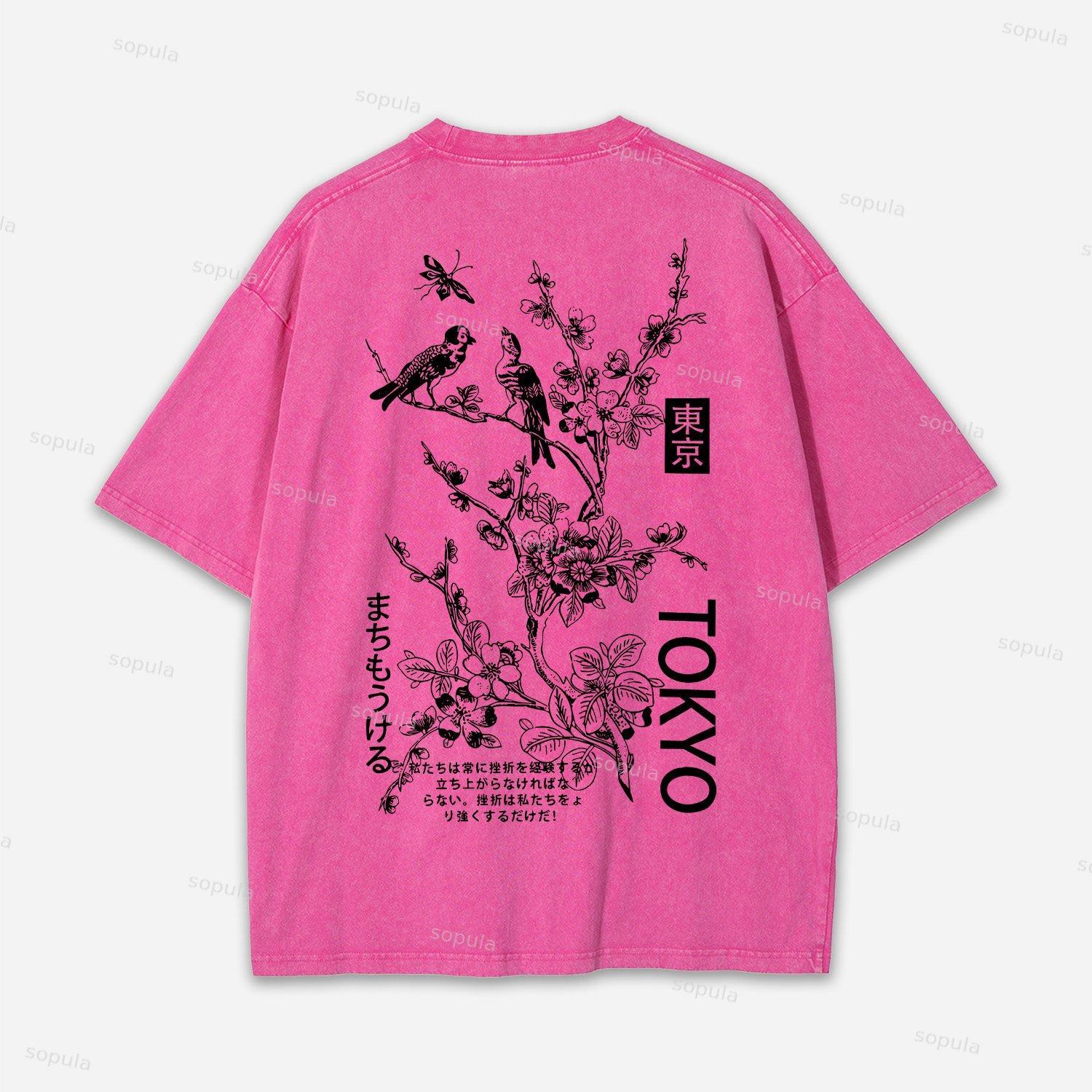 Vintage Little Angel Print Washed T-shirt Product Image