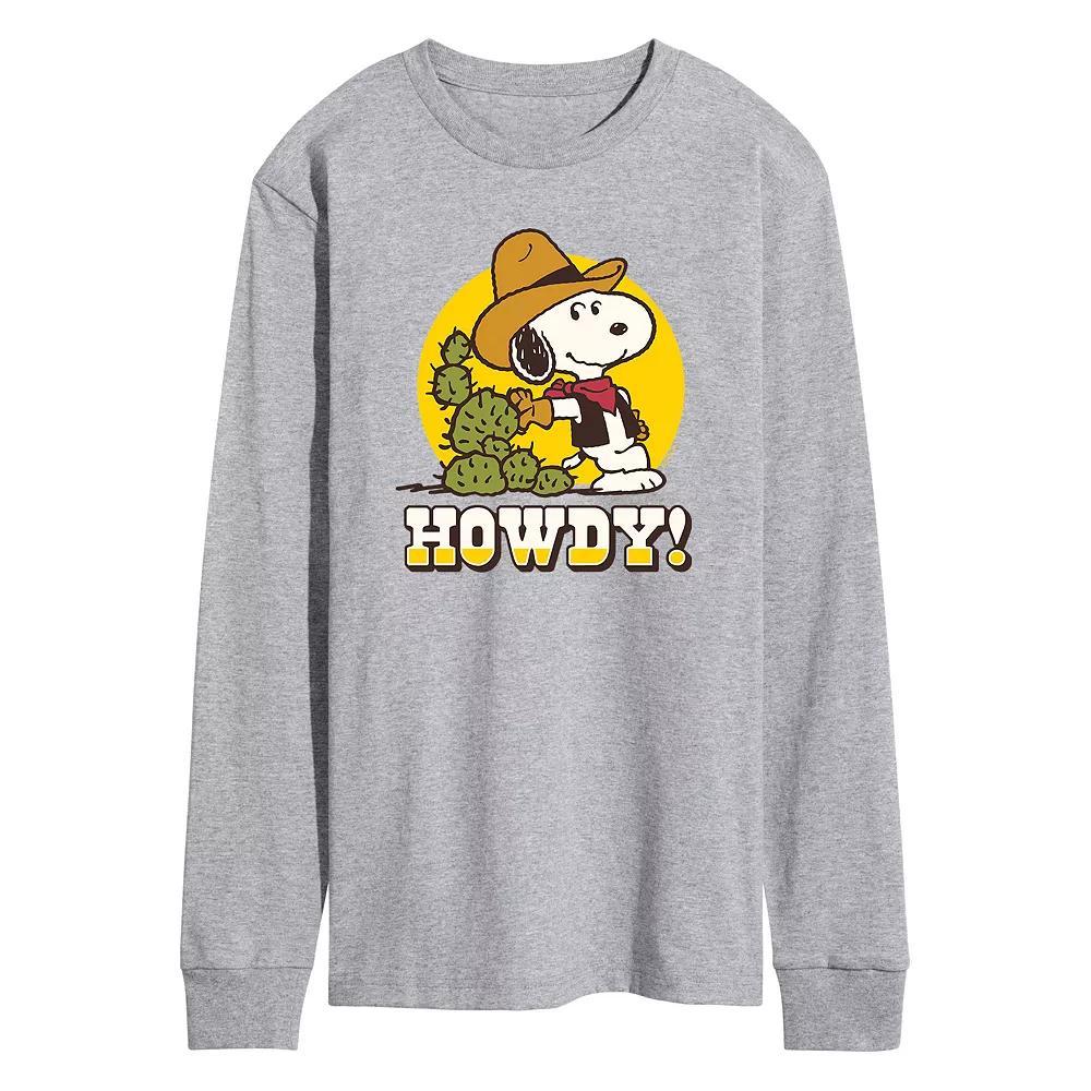 Men's Peanuts Howdy Tee, Size: Small, Gray Product Image