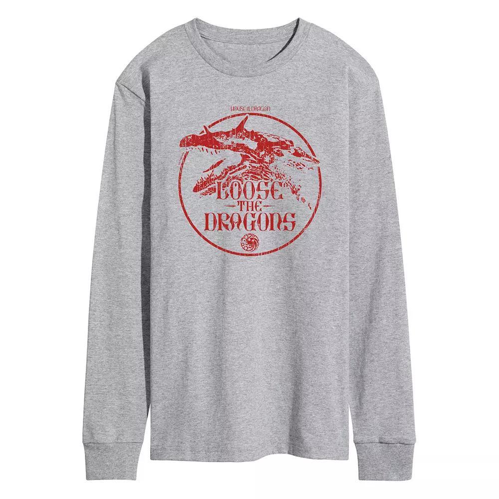 Men's House Of The Dragon Loose The Dragons Long Sleeve Graphic Tee, Size: XL, Grey Gray Product Image