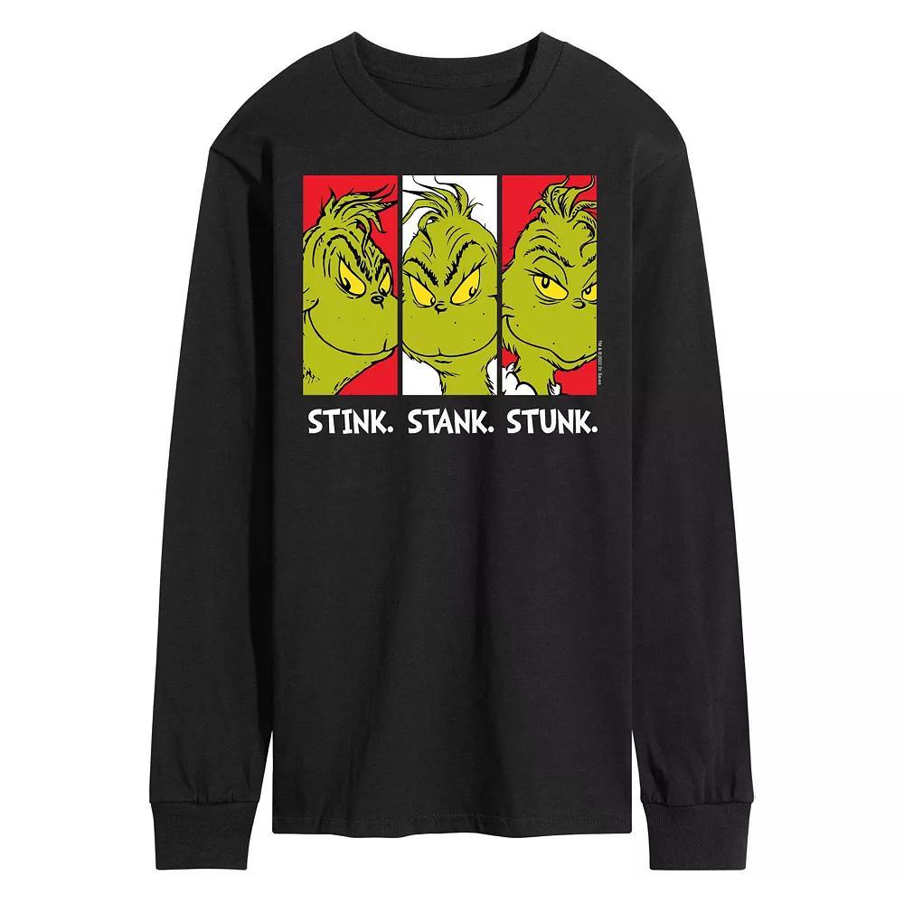 Men's Dr. Seuss Grinch Stink Stank Stunk Long Sleeve Tee,  Product Image