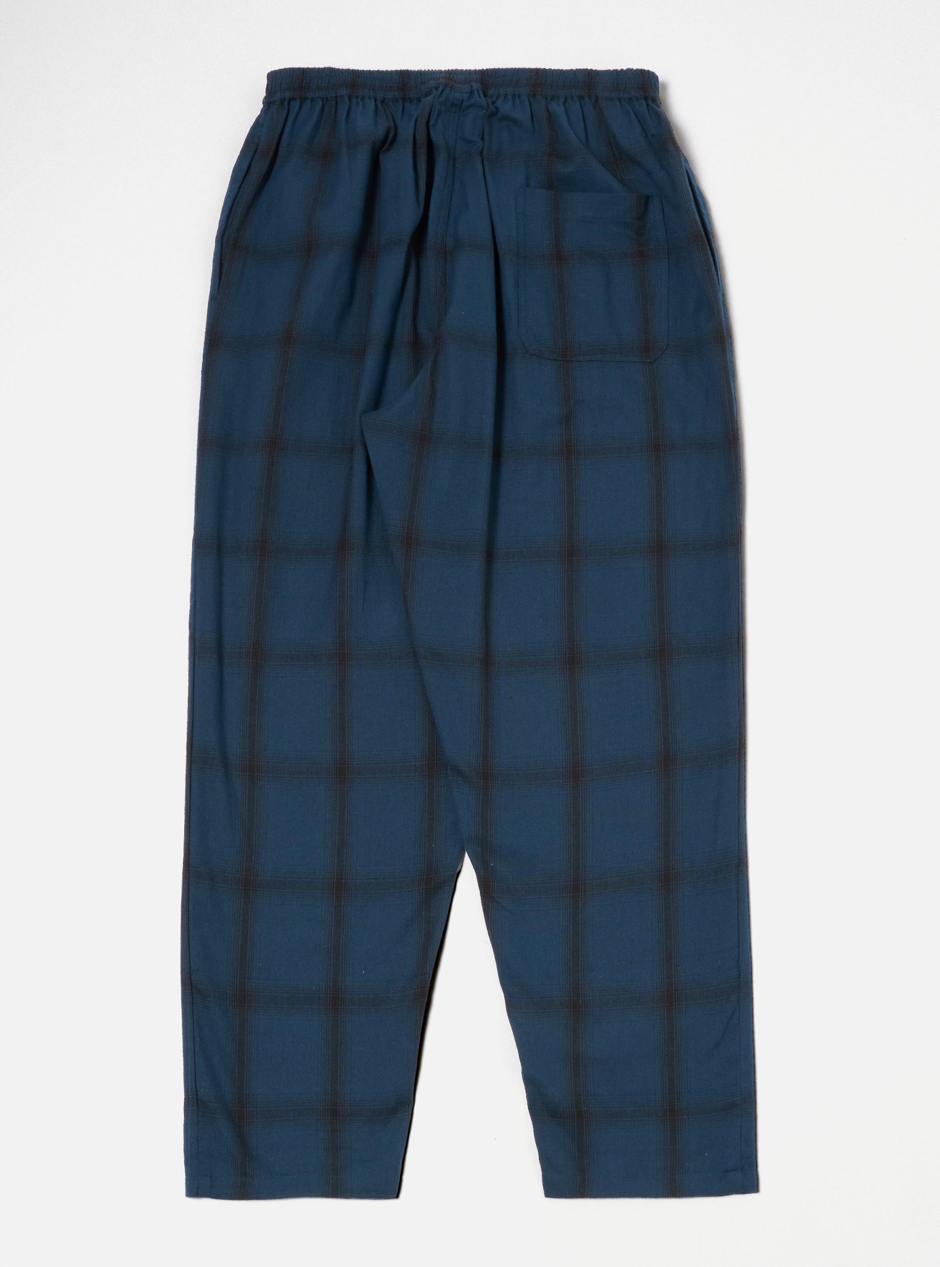 Universal Works Long Pyjama Set in Navy Shadow Check Product Image
