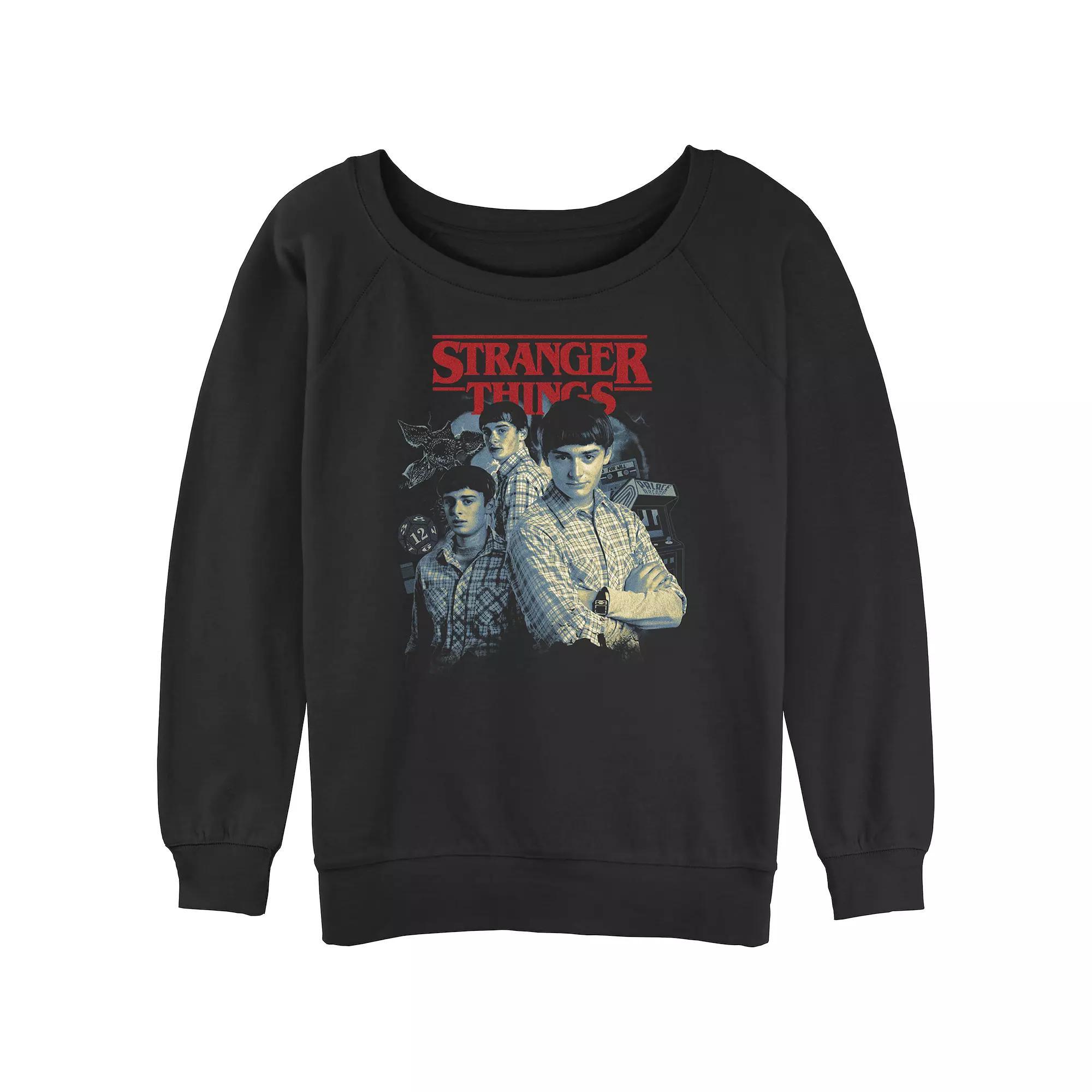 Juniors' Stranger Things Will Collage Slouchy Terry Graphic Pullover, Women's, Size: XXL, Black Product Image