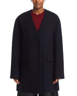 Collarless Wool Coat Product Image