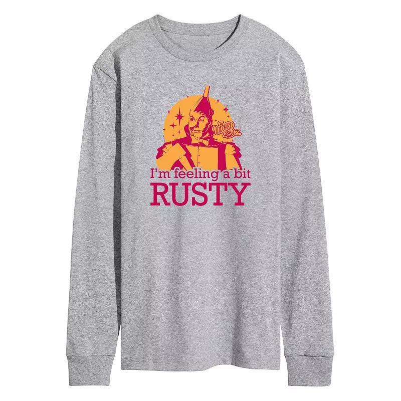 Men's Wizard of Oz A Bit Rusty Long Sleeve Graphic Tee, Size: Medium, Grey Gray Product Image