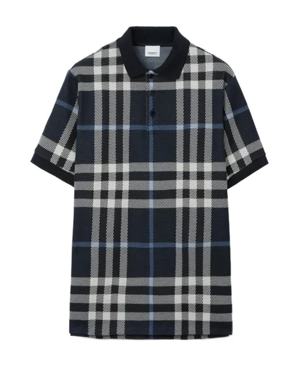 BURBERRY Tartan Short-sleeved Polo Shirt In Black Product Image