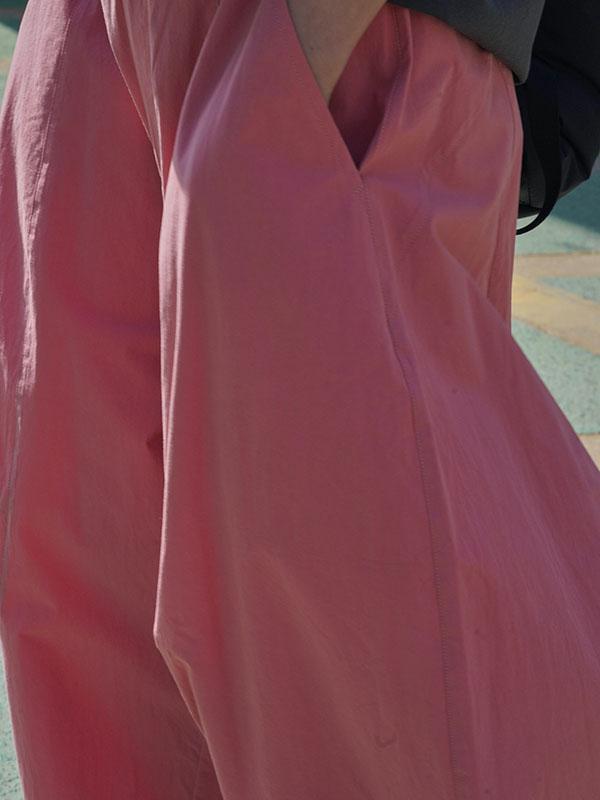 Loose Wide Leg Solid Color Split-Joint Casual Pants Bottoms Trousers Product Image