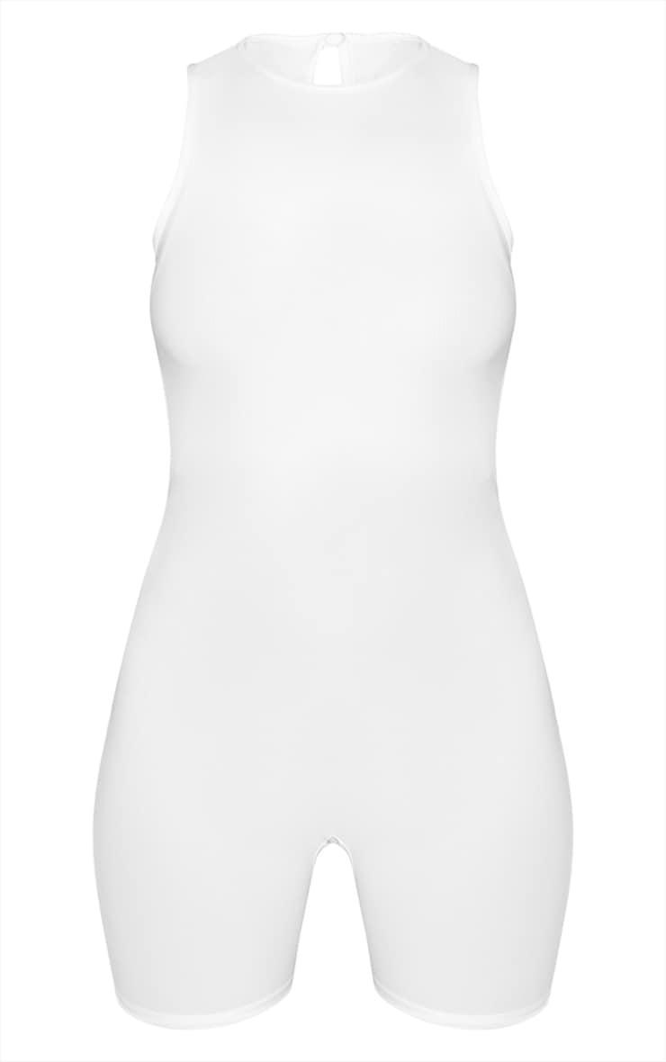 Cream Sculpt Cut Out Detail Sleeveless Unitard Product Image