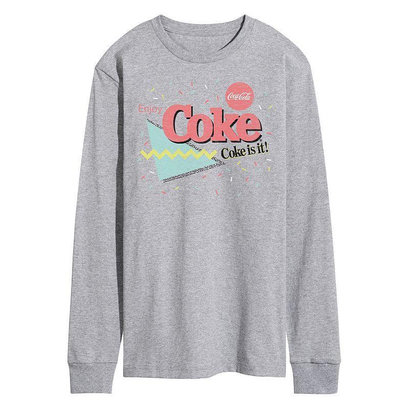 Men's CocaCola Coke Is It 90s Long Sleeve Graphic Tee, Size: XL, Gray Product Image