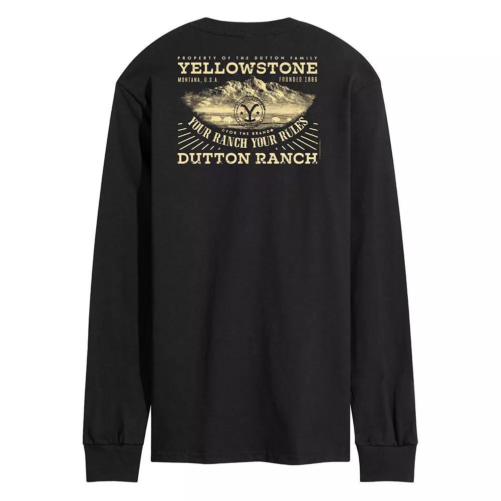 Men's Yellowstone Property Of Dutton Family Long Sleeve Graphic Tee, Size: Large, Black Product Image