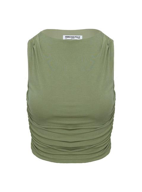 Hold Em High Neck Top Green Product Image