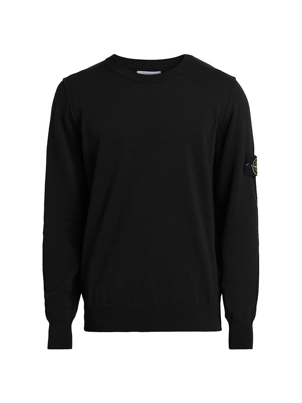 Mens Embroidered Logo Cotton Crewneck Sweater Product Image