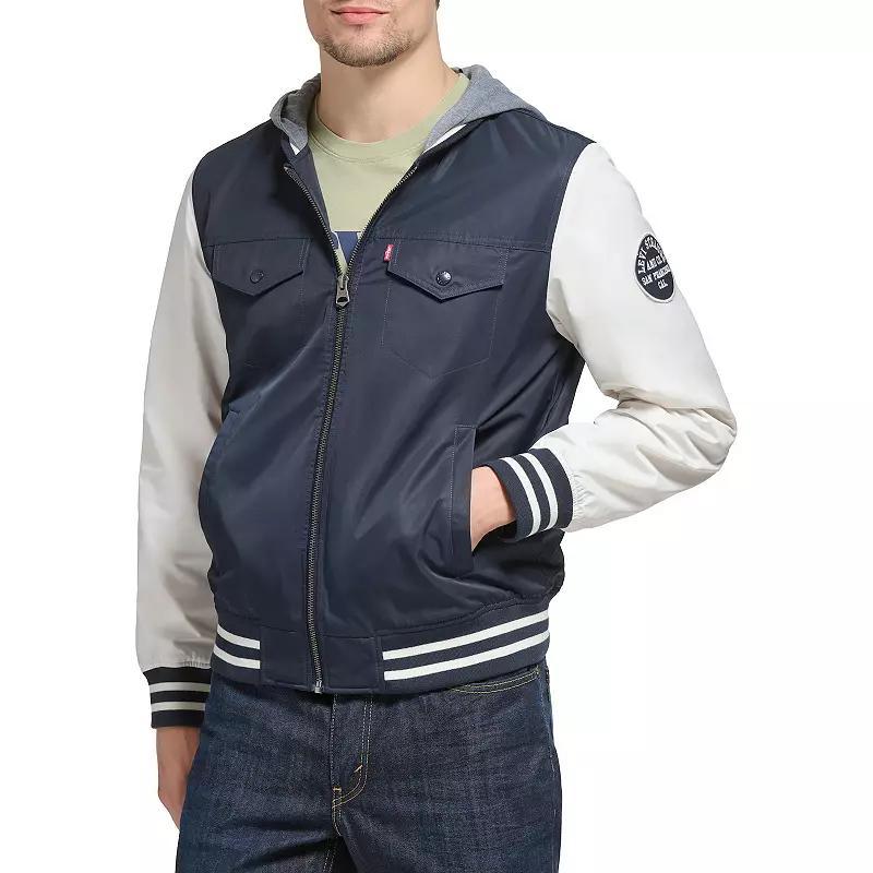 Mens Levis Colorblock Varsity Bomber Jacket Blue Product Image