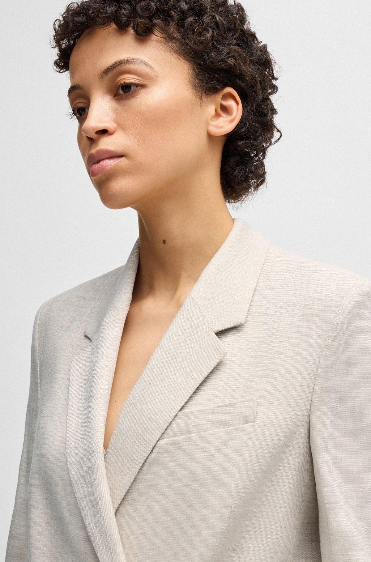 Regular-fit blazer in melange stretch fabric Product Image