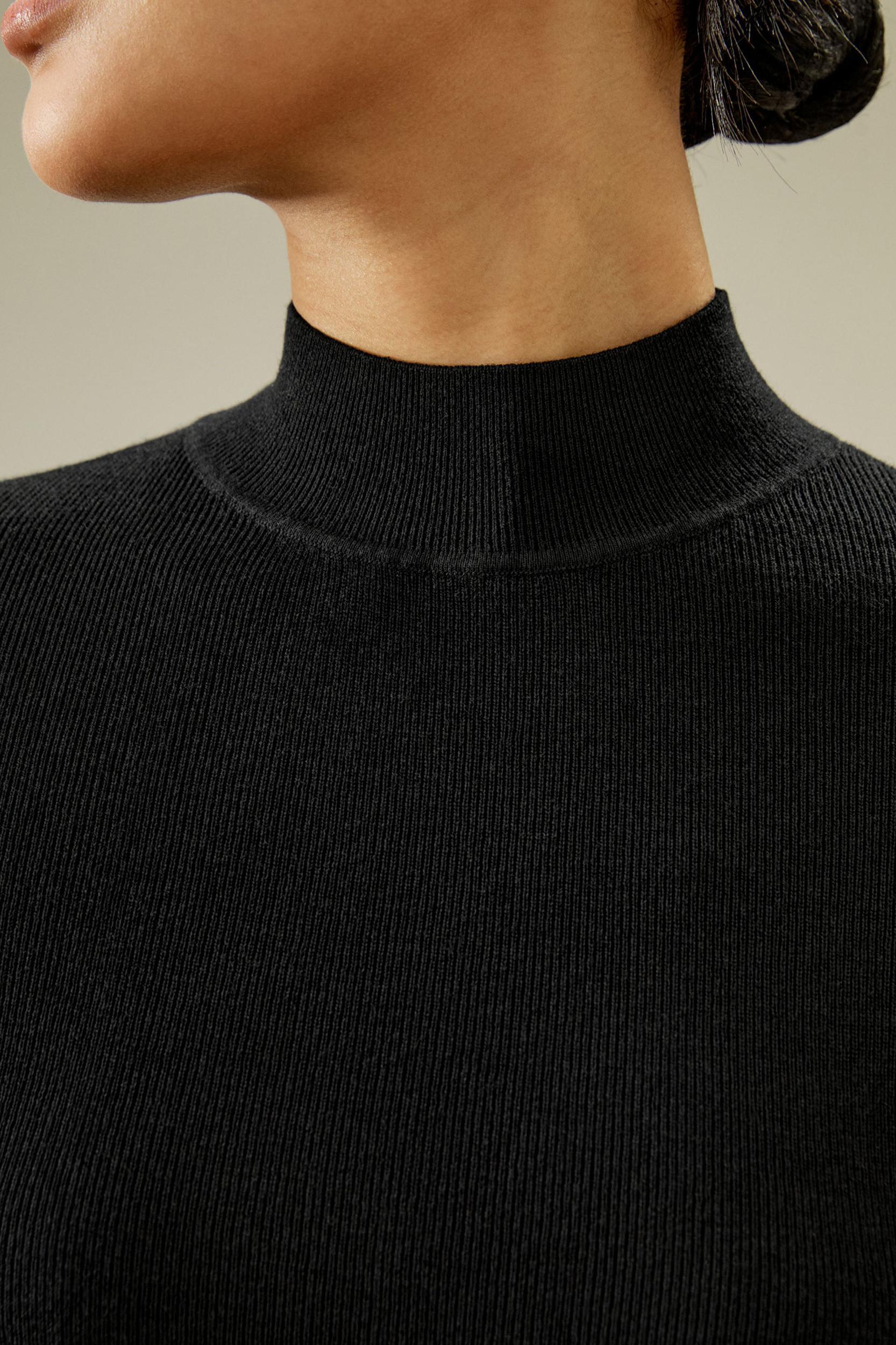 LILYSILK Womens Cashmere Pullover - Black Cashmere Silk - Lightweight Autumn and Winter Top M Product Image