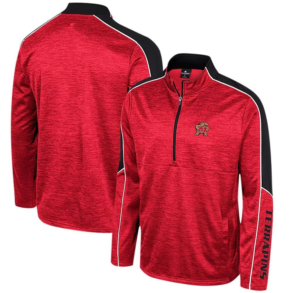 Men's Colosseum Red Maryland Terrapins Marled Half-Zip Jacket, Size: 2XL Product Image