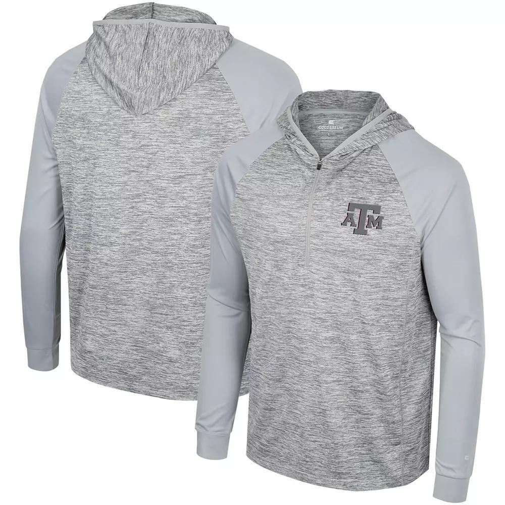 Men's Colosseum Gray Texas A&M Aggies Cybernetic Raglan Quarter-Zip Hooded Top, Size: 2XL, Grey Product Image