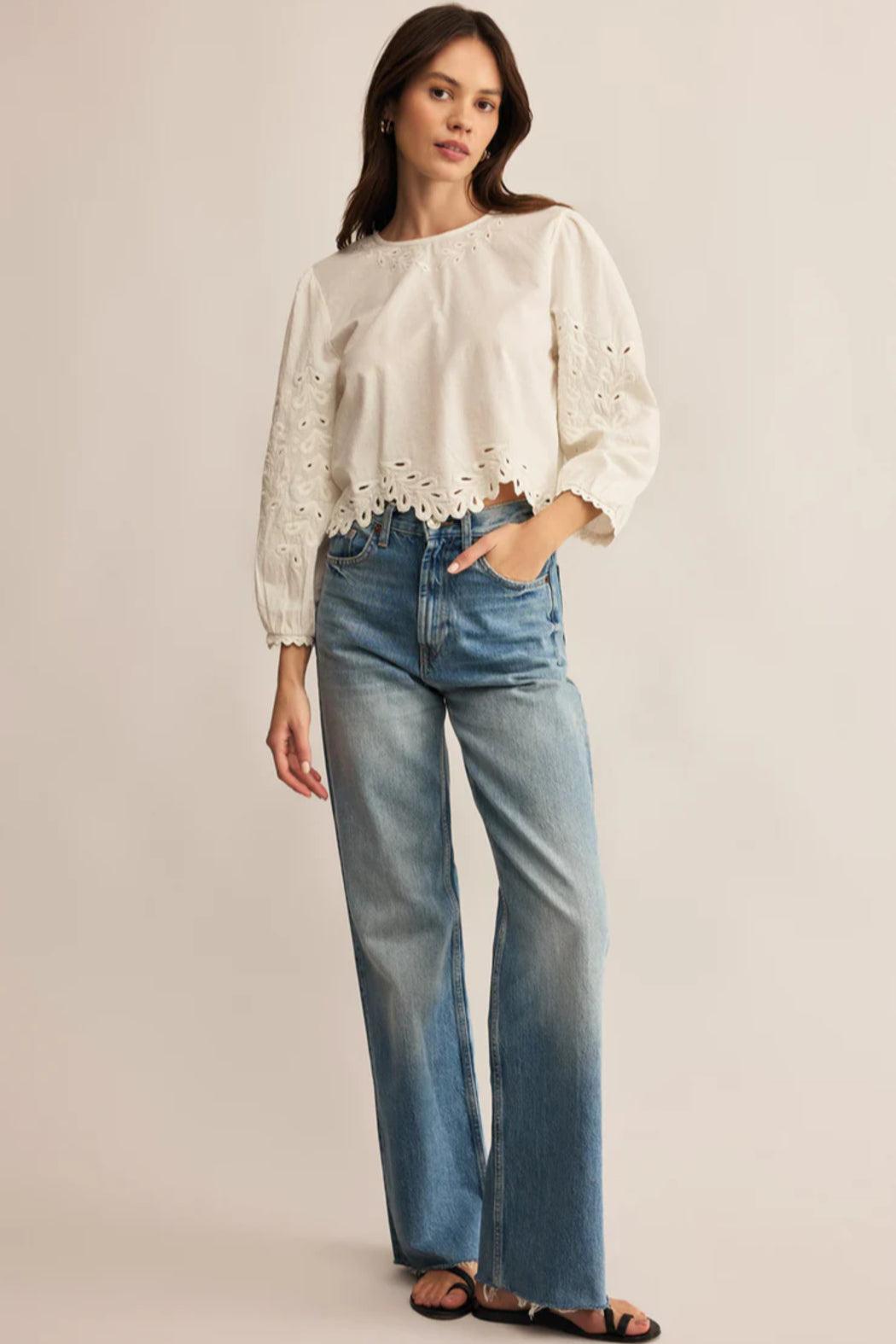 Ambroise Embroidered Linen Top Product Image