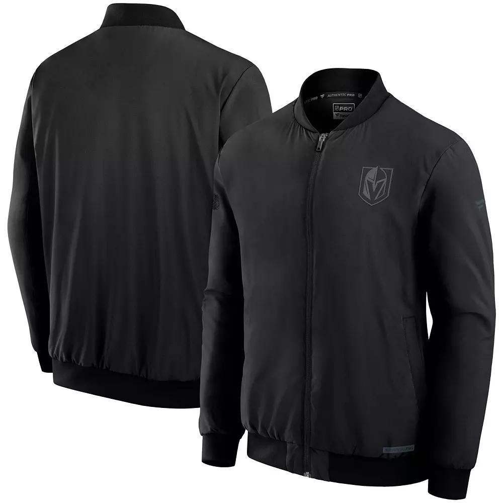 Men's Fanatics Black New York Rangers Authentic Pro Road Full-Zip Bomber Jacket,  Product Image